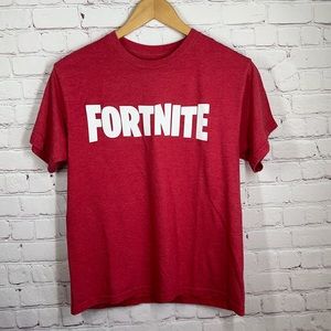 Fortnite Boy's Short Sleeve Crew Neck Graphic T-Shirt Sze L Color: Red and White